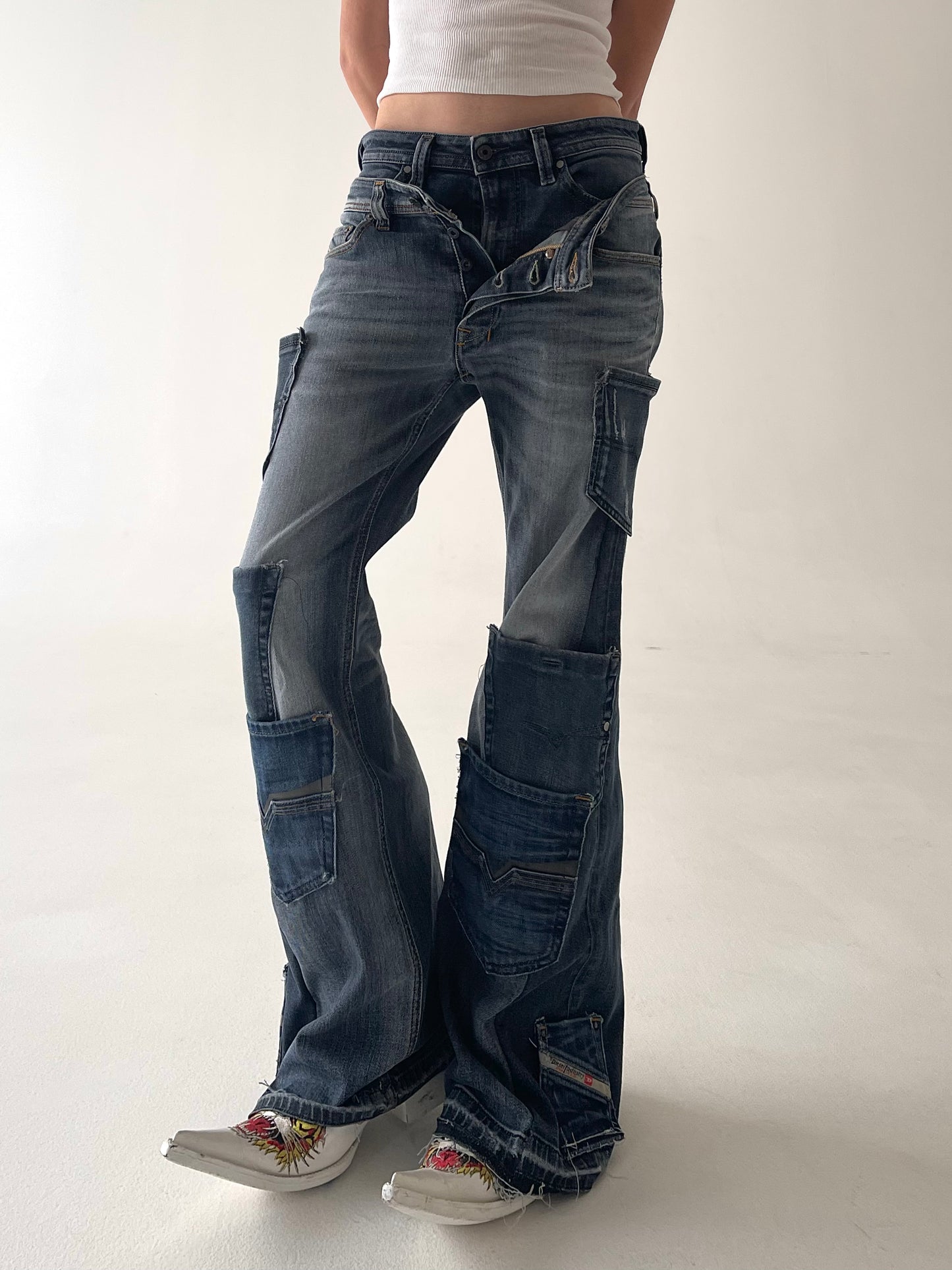 Double waist Diesel Pocket Flares